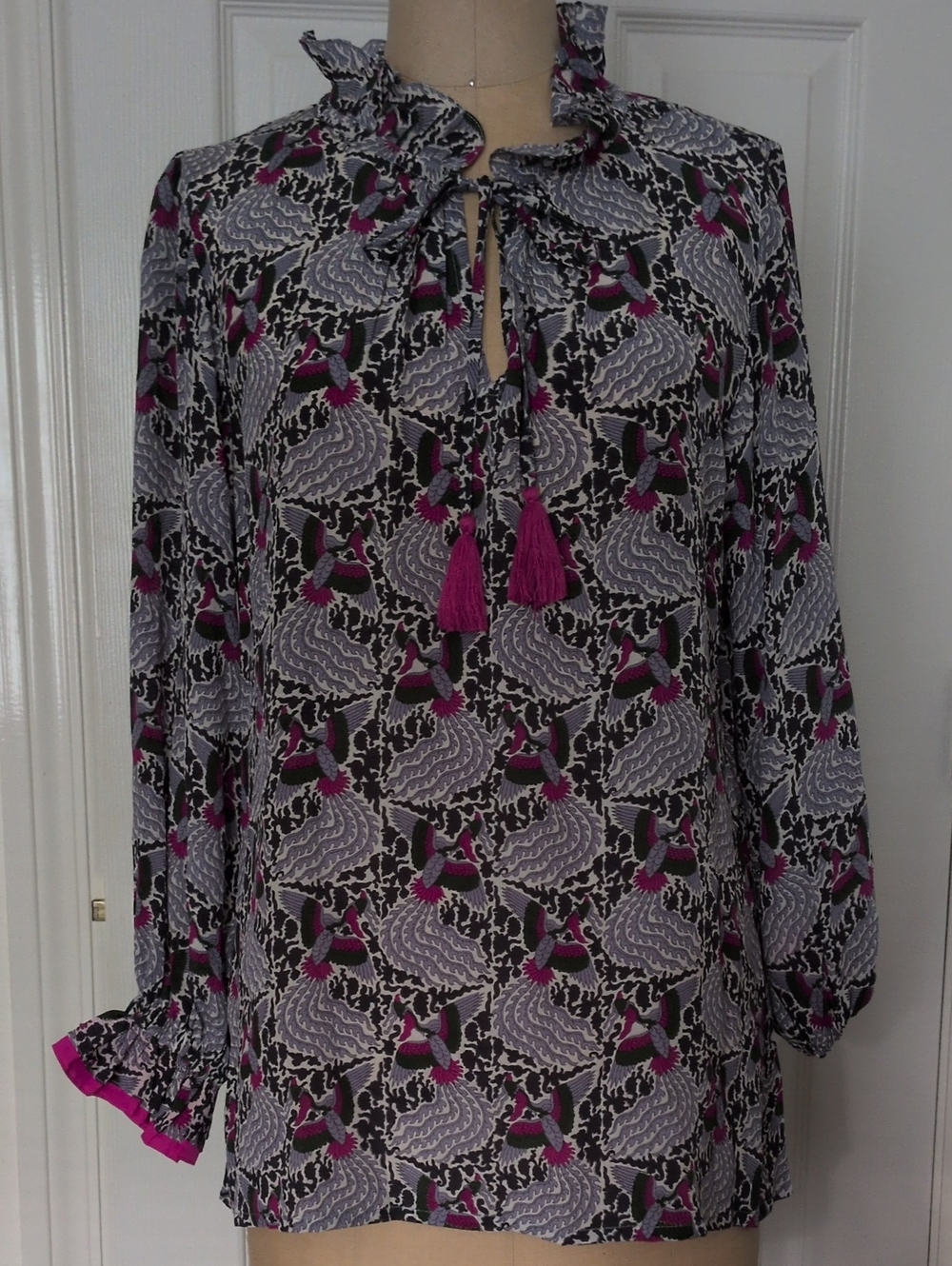 Rungolee Phoenix Print Long Sleeve Blouse Sz. M